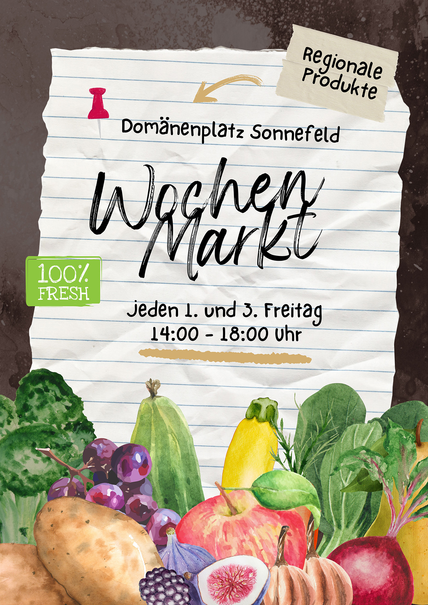 Rot Grün Bunt Verspielt Kreativ Wochenmarkt Veranstaltung Poste